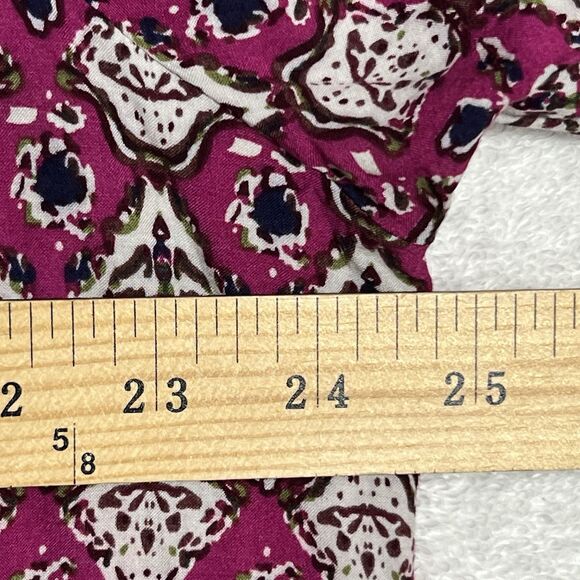 Rose & Rhyme Shirt Womens 1X Peasant Floral Pink - Picture 6 of 16